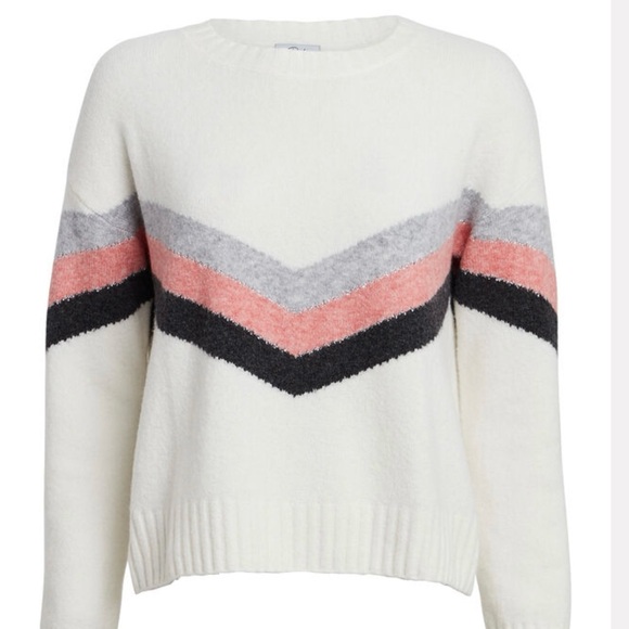Rails Aura Wool + Cashmere Sweater In Ivory Chevron, Medium, NWOT - Picture 5 of 12